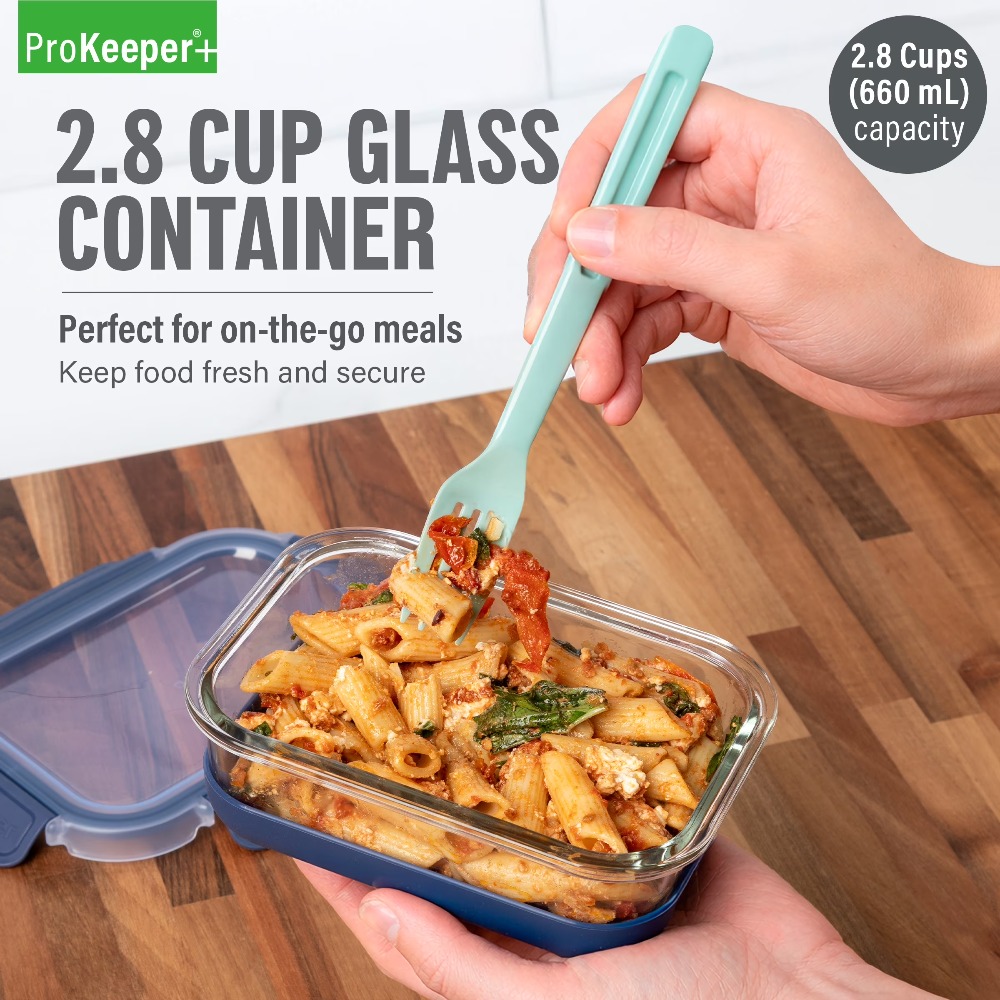 Meal Prep Soup - 2,8-cup glazen voedselbewaarbak met siliconen bodem