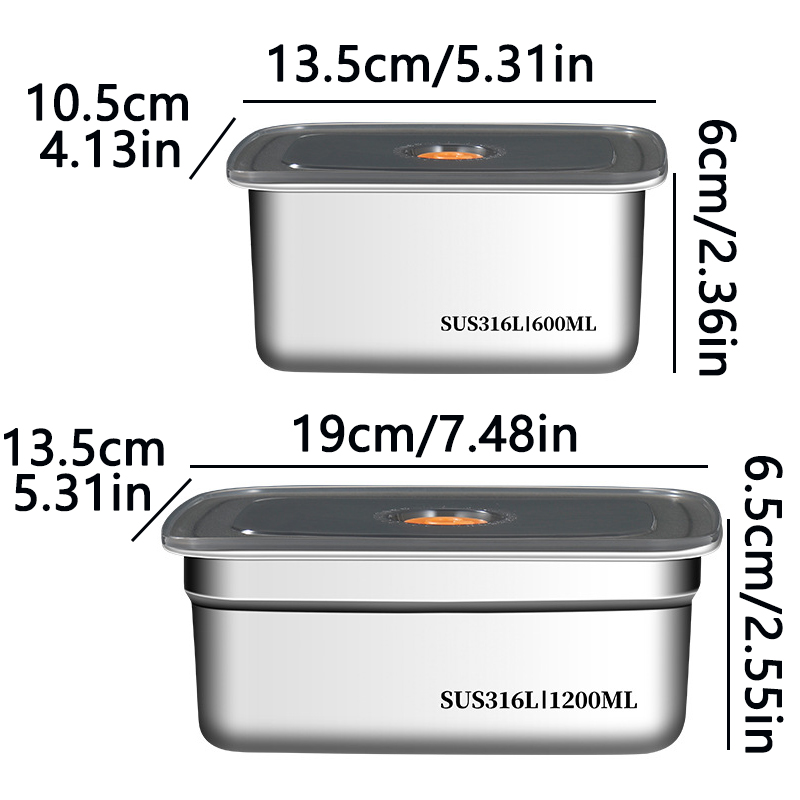 Stainless Bento Box - Voedselveilige 316 roestvrijstalen bewaardoos voor de