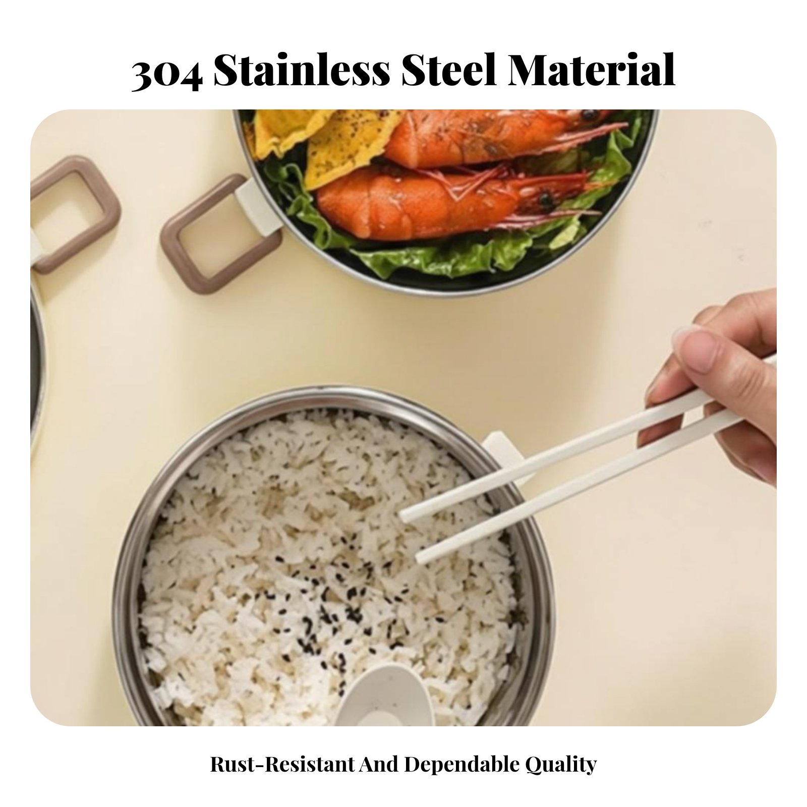 Stainless Bento Box - RVS lunchbox, meerlaags bentobox met deksel,