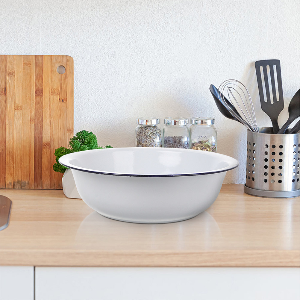 Meal Prep Pasta - 2 stuks emaille soepkom vintage wit