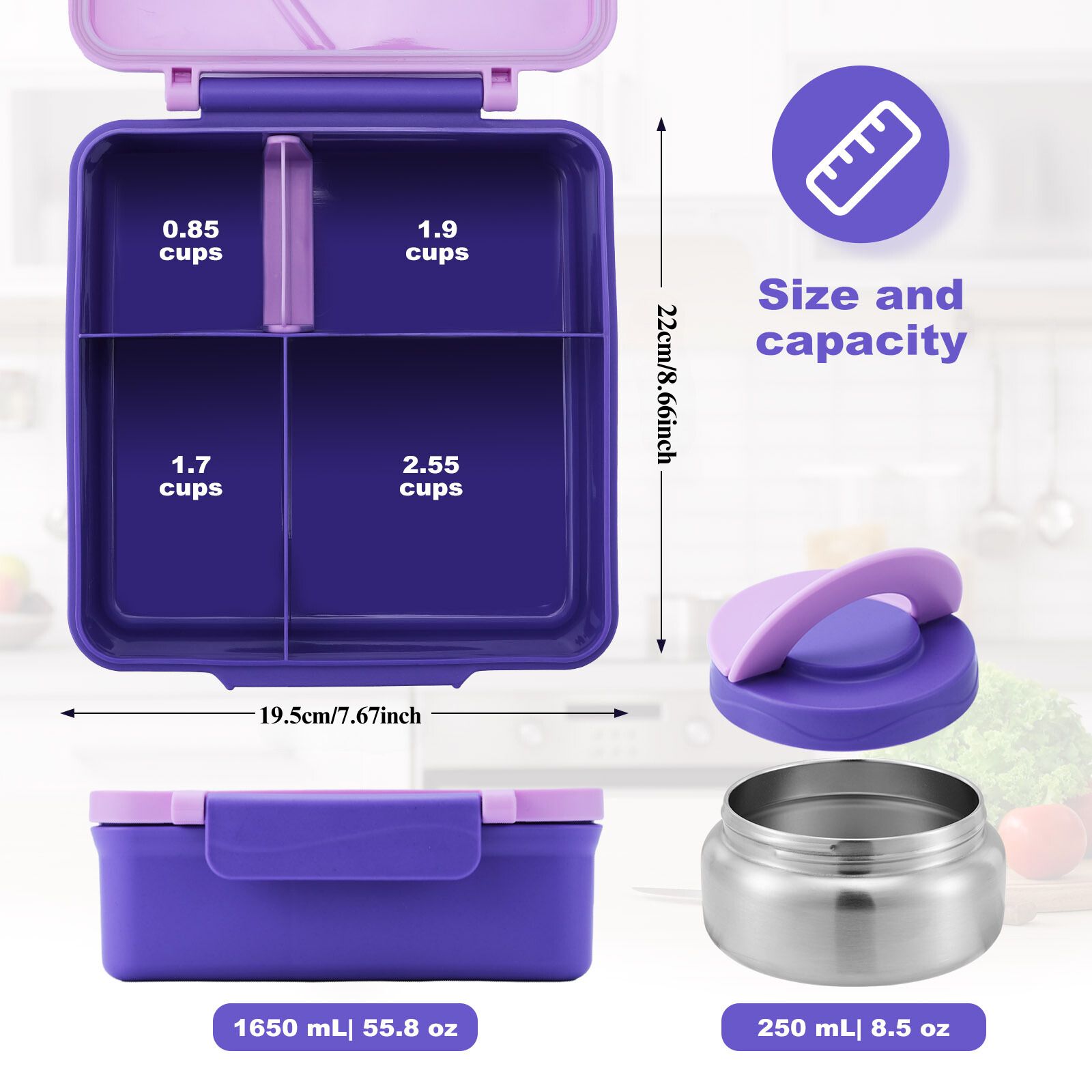 Lunchbox met vier rasters en g - Meal Prep Soup recensie en prijs